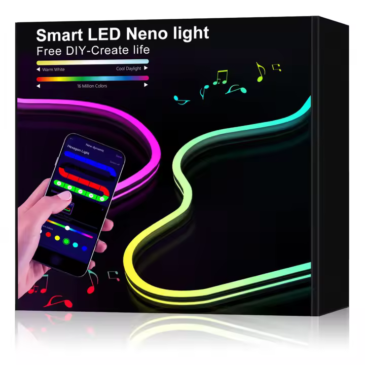 Tira De LED Neón MeRGBW 5V 3/2/1M Luz De Silicona Para Decoración De Pared Y Habitaciones Control Remoto APP DIY Rastreo De Sueños Colorido - 1
