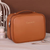 Bolso De Maquillaje Para Mujer Organizador De Viaje Impermeable De PU Cuero Con Compartment Multiuso Cierre De Cremallera - details 10