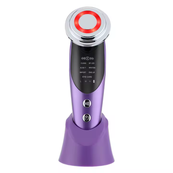 Instrumento de inducción de belleza EMS, luz de color, temperatura, rejuvenecimiento de la piel, radiofrecuencia, masajeador facial con microcorriente y vibración. - 1