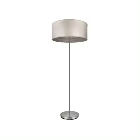FABRILAMP Lámpara de Pie Salón Tania 1xe27 Niquel/Madera Gris 162x40x40 Cm - Elegante Diseño - 1