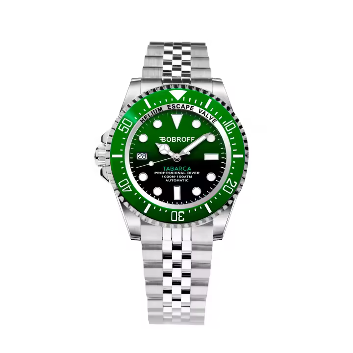 Bobroff Tabarca - Reloj de Hombre automático Diver Profesional de Buceo, 1000 m, Verde, válvula de Helio BF0002ibv-BFSTJ - 1
