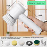 Cepillo De Limpieza Eléctrico Multifuncional Para Cocina Y Baño - Escobilla De Potencia Sin Cable Para Platos Ollas Y Sartenes - details 4
