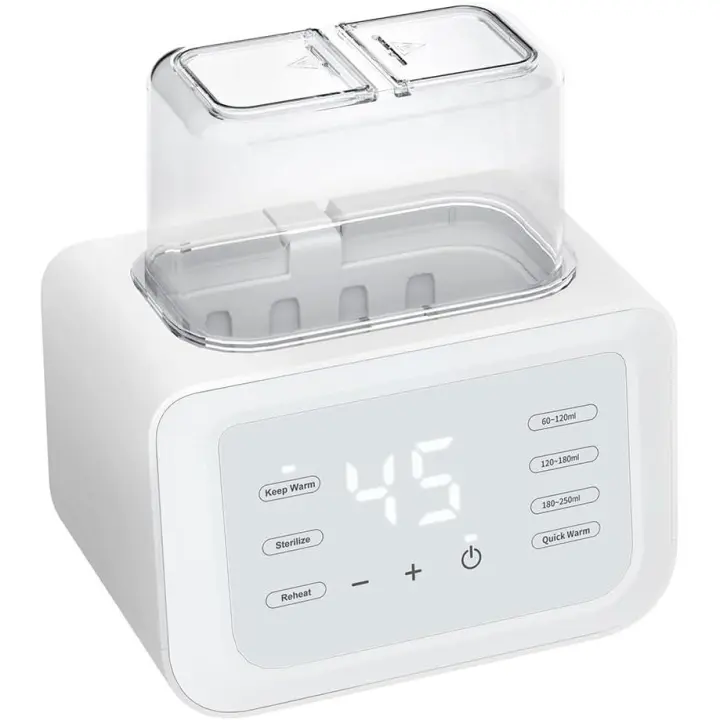 Calienta Biberones Doble 10-en-1, Esterilizador de Biberones, 500W Calentamiento Rápido en 3 Min, Descongelador, Calentador de Leche Materna/Fórmula para Bebés, Control de Temperatura Preciso - 1