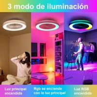 Nuevo Ventilador con luz LED luz blanca E27 tornillo hogar sala de estar ventilador de techo de tres colores ajuste de control remoto
Lámpara ventilador para dormitorio, blanca - details 4