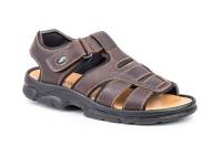 7013 Marrón  Hecho en España Sandalias Hombre Piel Marrón  Correa Desmontable Numeración: 39-48 Marca: Morxiva Corte exterior de piel vacuno Forro interior textil acolchado Plantilla de piel flor Correa talón desmontable Cierre tipo velcro S - details 0