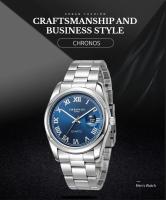 Reloj De Pulsera De Cuarzo Para Hombre CHRONOS Lujo Tendencia Acero Inoxidable Resistente Al Agua Con Calendario Completo Y Manos Luminosas - details 0