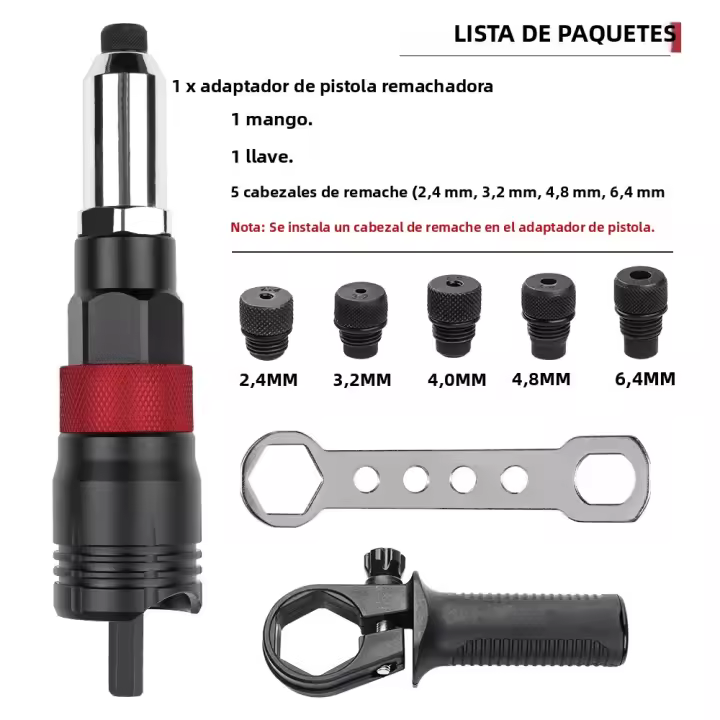 Herramienta De Clavija Eléctrica Adaptador De Inserto De Tornillo 2.4MM/3.2MM/4.0MM/4.8MM/6.4MM Para DIY En Casa Herramienta De Clavado Sin Cable - 1