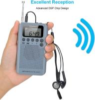 Radio Portátil Pequeña Mini Radio de Bolsillo Am FM Estéreo Sintonización Digital Radio with Altavoz de Sonido Reloj Despertador y Temporizador Auricular - details 3