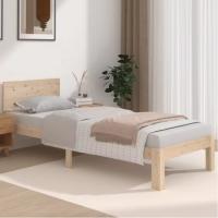 Estructura cama individual madera maciza pino blanco 90x190 cm - details 1