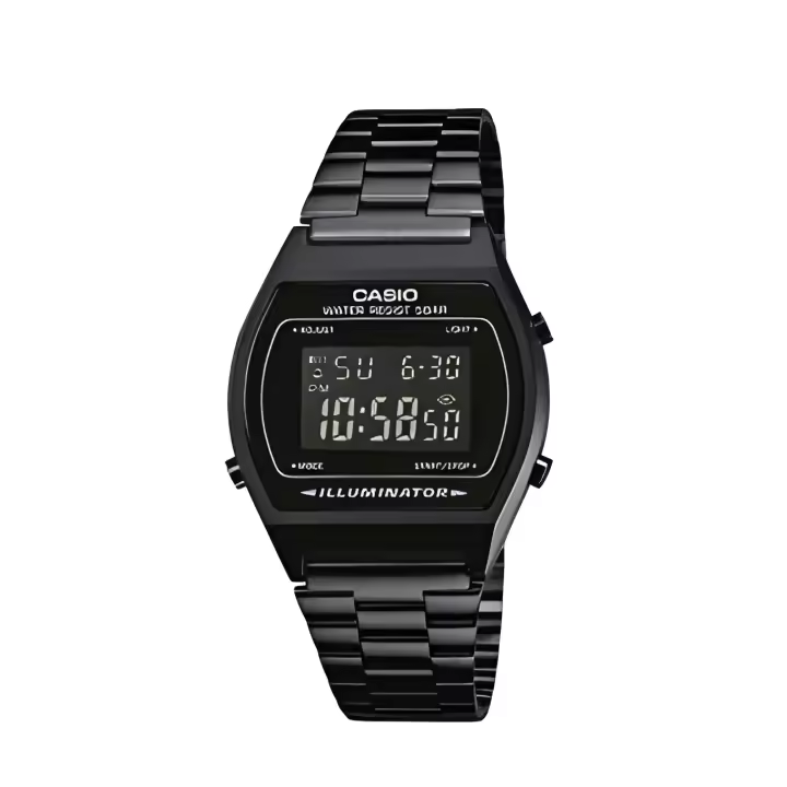 Reloj Casio Retro B640WB-1B luz led alarma correa de acero - 1