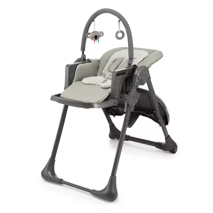 Kinderkraft  - TUMMIE Trona Bebé, 2 en 1, trona para niños, trona combinada, Asiento desde los primeros meses de vida, reposapiés, Posición tumbada, con juguetes, ajustable - 1
