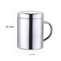 Taza De Café De Acero Inoxidable Con Doble Capa Y Tapa Tumbler Portátil Para Viaje Copa De Leche Y Té Para La Oficina - details 6