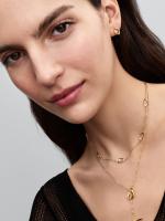 Pandora - Collar de Perlas cultivadas de Agua Dulce y ovaladas de forma Orgánica-Baño de Oro de 14K - details 3