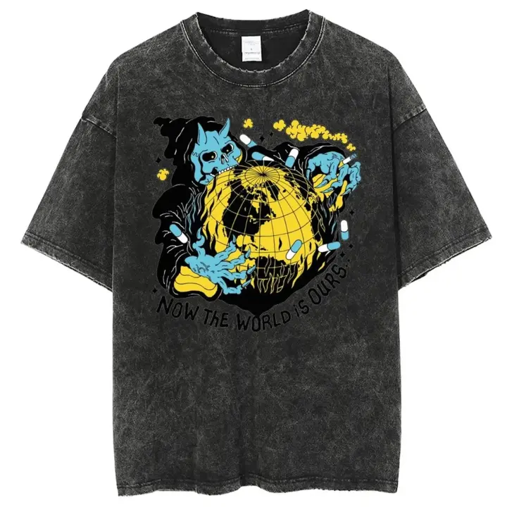 Camiseta De Algodón Y2K Para Hombre Camiseta De Streetwear Imprimida Oversized Con Mensaje " Mata El Mal Con Bondad " Camiseta Sin Capucha De Manga Corta Para La Primavera Y El Verano - 1