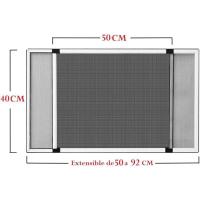 STARLEY-Mosquitera extensible de aluminio blanco, Mosquitera fija extensible color blanco adaptable a ventanas, anti-insectos (mosquitos o moscas). - details 1