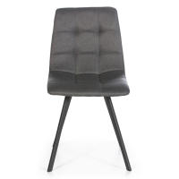 VS Venta-Stock Pack 2 Sillas Mila Gris Oscuro Tapizadas en Tela con Patas Metálicas Negras - details 0