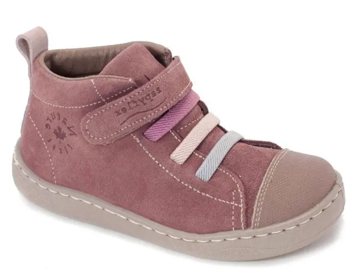Botines niña Zapy barefoot color rousse face de piel de serraje sneakers Zapy de calzado respetuoso para juniors con cierre de tira adherente y elasticos multicolor muy comodas made in Spain - 1