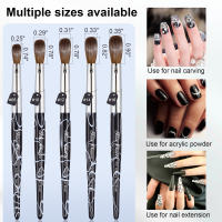 Cepillo De Uñas De Acrílico Shine Chance Puro Kolinsky Oval Para Extensión De Uñas Profesional Material De Cerdas De Kolinsky Origen China - details 1