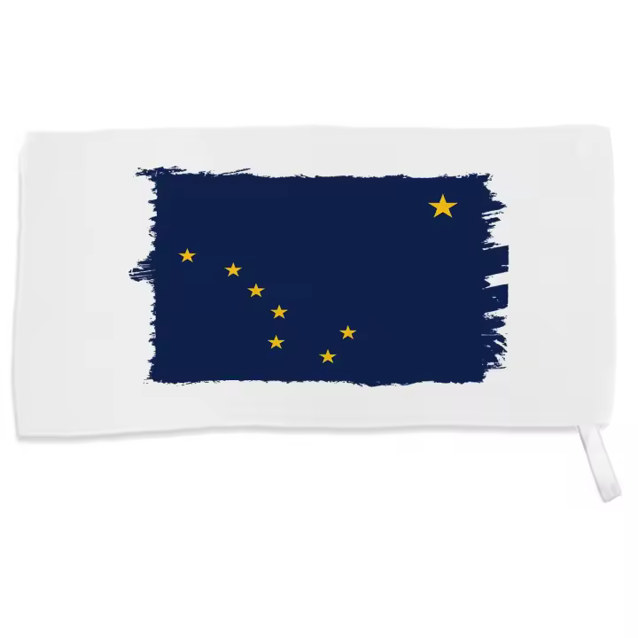 MERCHANDMANIA TOALLA PEQUEÑA ABSORBENTE bandera alaska pais gobierno estadounidense suave personalizada con cinta elastica - 1
