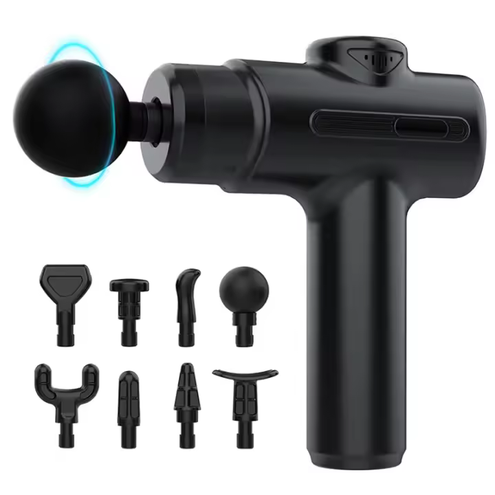 Masajeador De Músculo Portátil Fascia Gun Percusión Profunda Para Atletas Massajeador De Relajación Corporal Material Plástico Negro - 1