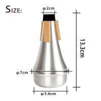 Accesorio De Práctica Para Principiantes Trumpet Universal Silenciador De Aluminio Plata Portátil Mute Corporal Recto - details 5