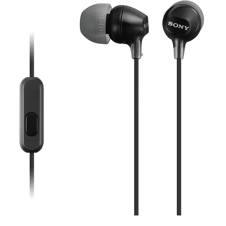 SONY MDR-EX15APB Auriculares con cable de 1,2 m., de Color Negro, Micrófono, compatible con Smartphones - 1