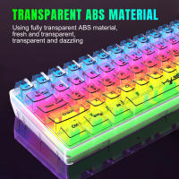 Teclado De Juego HXSJ 60% Con Cable Transparente RGB Backlit Ultra-Compacto Impermeable 61 Teclas Para PC/Mac - details 14