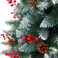 Árbol de Navidad con piñas y Bayas, Pino Artificial Verde con Puntas Blancas, Adornos para Navidad, árbol de Navidad artificial de abeto de alta calidad de para el hogar, oficina, decoración de fiesta, fácil montar, 90cm, 120cm, 150cm, 180cm, 210cm - details 4