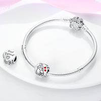Encantos De Pareja De Niño Y Niña Platinados Con Circonia Para Pulsera O Collar Joyería Para Mujer Pendiente Clásico De Moda Vintage Romántico - details 70
