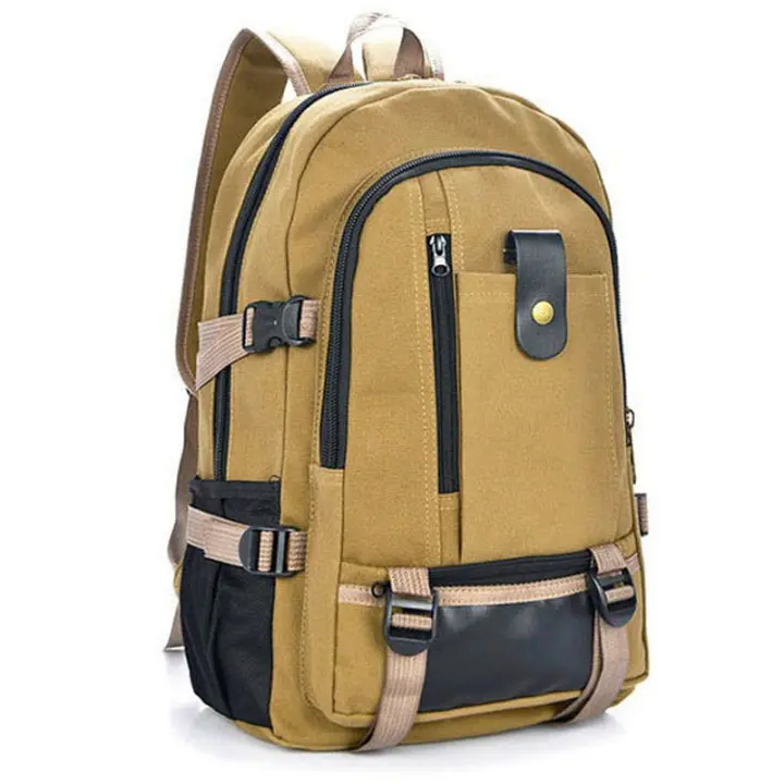 Canvas bag retro casual men's backpack men's backpack computer anti-theft backpack student leisure backpack SO - 1