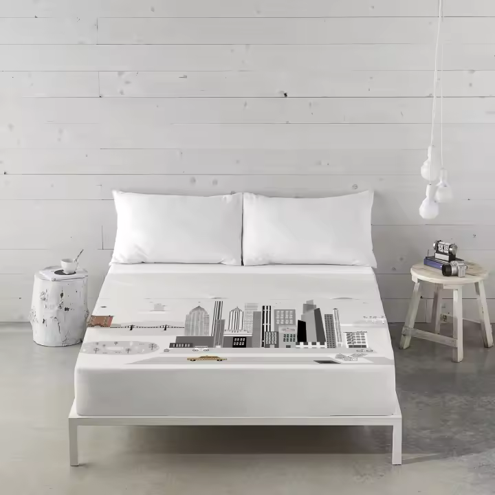 HACIENDO EL INDIO - Juego de sábanas Estampadas 2/3 piezas - Algodón Extra Suave - Incluye Sabana Encimera + 1 o 2 Fundas de Almohada  - Fabricado en España - NYC - Cama 90/105/135/150 - 1