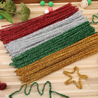 MIUSIE 100Pcs Stems De Tinsel Brillante Para Manualidades DIY Paja De Cucullina Peluda Y Torcida Material De Lana Raíz Herramientas De Artesanía - details 1