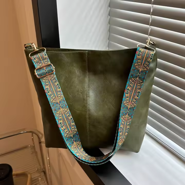 Bolso De Hombro Bohemio De Gran Capacidad Bolso De Mano Moda Para Mujer Bolsa Cruzada Casual Con Línea De Nylon - 1