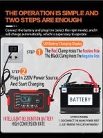 Cargador De Batería 12V6A Para Coche/Moto Con Pantalla Digital Protección Contra Inversión Adecuado Para Baterías De Plomo-Acidez Enchufe Europeo - details 10