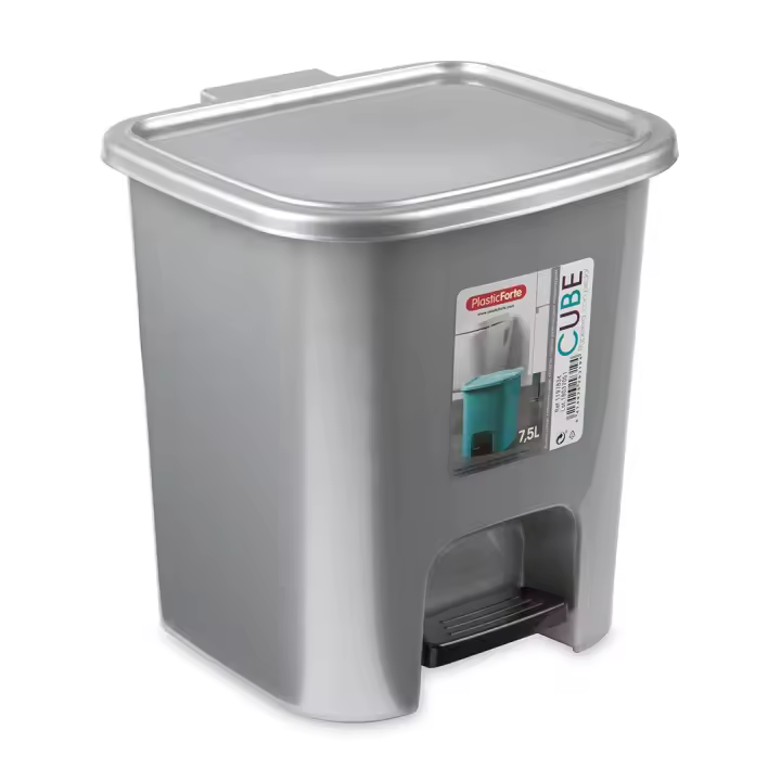 Cubo basura plástico, Cubo basura apertura pedal, Papelera de pedal, Libre de BPA, Cubo de pedal capacidad 7,5L y 8L. - 1