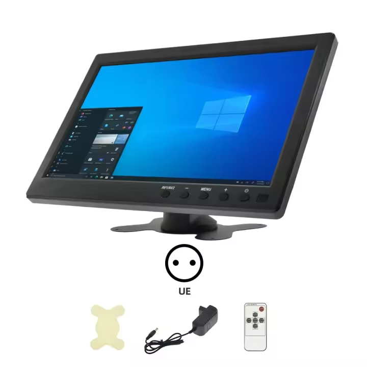 Monitor De Coche MJDOUD De 10.1 Pulgadas Con VGA Para TV Computadora Pantalla Color LCD Para Sistema De Seguridad Doméstico Cámara De Retroceso Display - 1