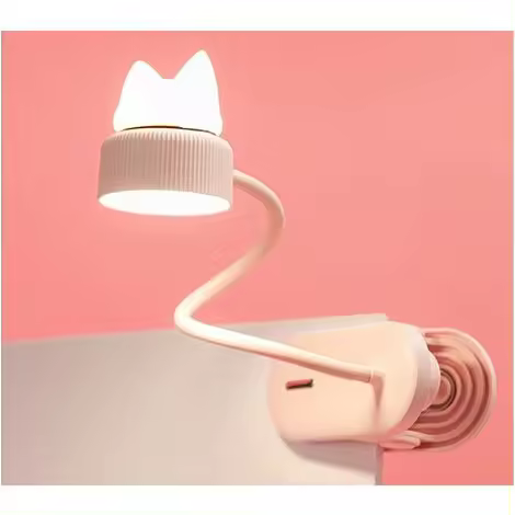 Lámpara de clip flexible con luz de noche con batería recargable por USB / Lámpara de lectura LED y lámpara de escritorio, cama, lámpara de lectura junto a la cama, rosa - 1