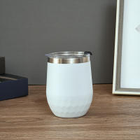 Vaso De Vino Negro De 12 Oz/360 Ml Con Acabado De Huevo Y Cubierta Selladora Taza Termo De Acero Inoxidable Portátil Para Cervezas Y Bebidas - details 5