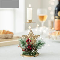 Nueva Decoración De Navidad Candelabro De Oro Hierro Para Ventana Adornos De Pino Para Árbol De Navidad Y Ambiente Con Soporte Para Velas - details 1