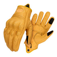Guantes De Motocicleta De Verano En Cuero PU Genuino Protección Ciclismo Guantes De Bicicleta Con Fourchettes De Polyester - details 1