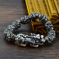 Creative pulsera "Black Myth: Wukong", de metal del Artesanía Mono Rey, pulsera retro de Plata tailandesa de imitación para helbres - details 3