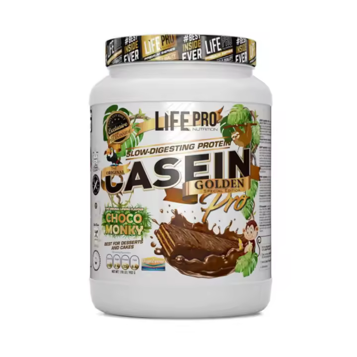 Life Pro Casein Choco Monky 900g | Proteína de Caseína Micelar con Sabor Chocolate Monky 🍫 | Alta en Proteínas y Baja en Grasas - 1