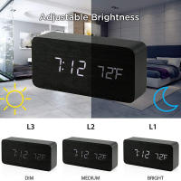 Reloj De Alarma Digital Con Pantalla LED Y Temperatura Reloj De Mesa De Madera Para Dormitorio Oficina Viaje Decoración - details 7