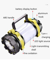 Linterna Portátil Recargable LED Super Brillante Con Fuente De Luz Doble Para Camping Y Excursiones Al Aire Libre Tipo C - details 5