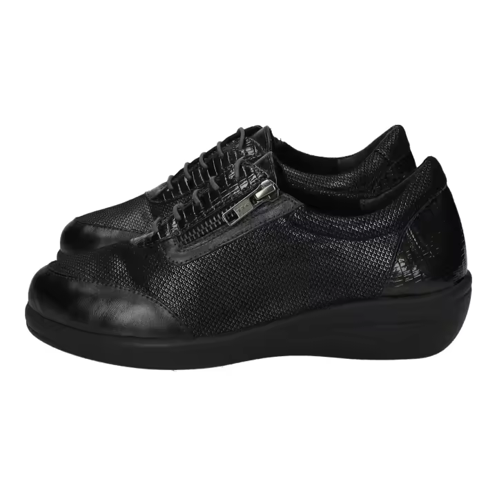 Zapatos Cordón marca DOCTOR CUTILLAS para mujer en color antracita. Zapatos de cordones para mujer Doctor Cutillas, fabricados en España, cómodos y con cremallera lateral - 1