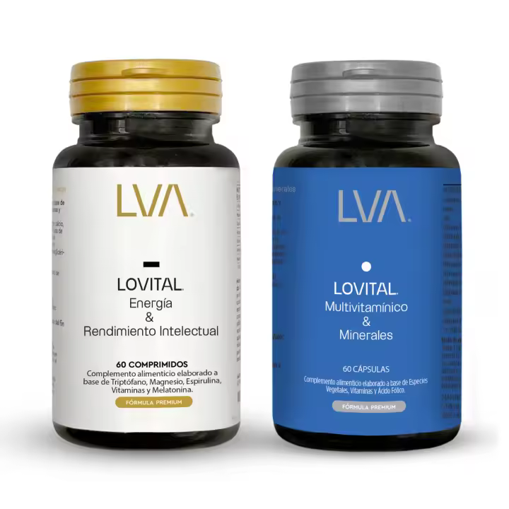 LOVITAL PACK RENDIMIENTO Triptófano Natural y Multivitaminas | Reduce Ansiedad y Estrés | Energía y Vitalidad | Cuidado Cabello y Piel | Sistema Inmune | 120 Comprimidos - 1