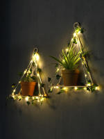 Estante Flotante De Madera Con Decoración De Hoja LED Para Decoración Del Habitáculo Estilo Bohemio Estante De Pared Para Sala De Estar - details 34