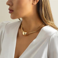 Collar Gótico Ingemark Para Mujer Cadena Gruesa Torcida Con Colgante De Bola Vintage Joyería Grunge Estilo Steampunk - details 3