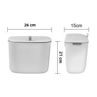 Bandeja De Cocina Montada En La Pared Con Papel Toalla Y Cesta De Basura Ecológica De 7L Con Tapa Para Cocinas Y Baños - details 9