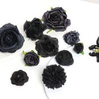 2/5/10Pcs Cabezas De Flores Artificiales Negras Para Decoración De Boda Y Habitaciones Arreglo Floral Falso Para Wreath DIY Y Regalos - details 5